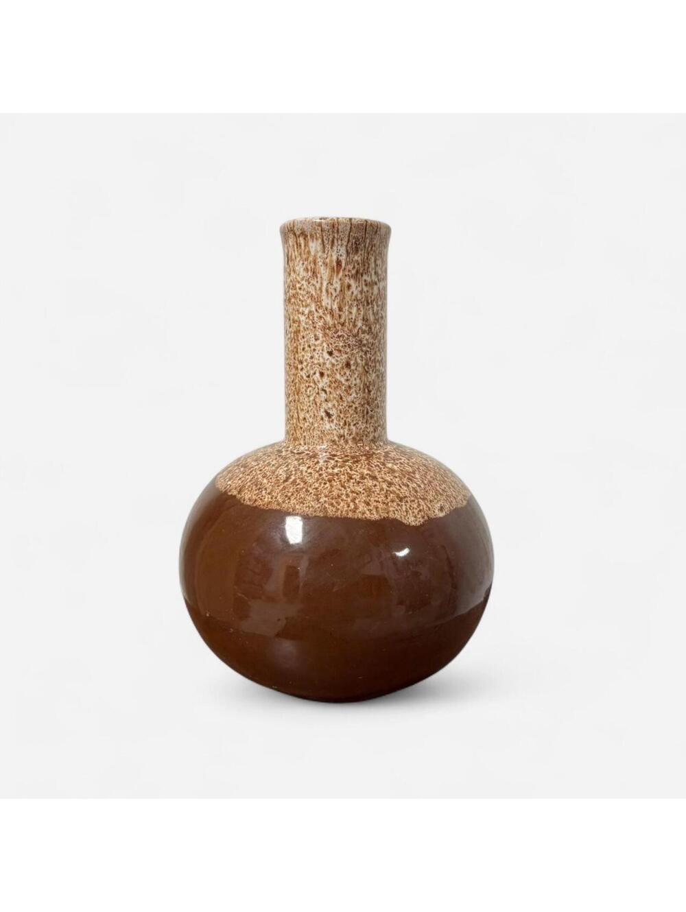 1970s Brown Ceramic Textured Vase